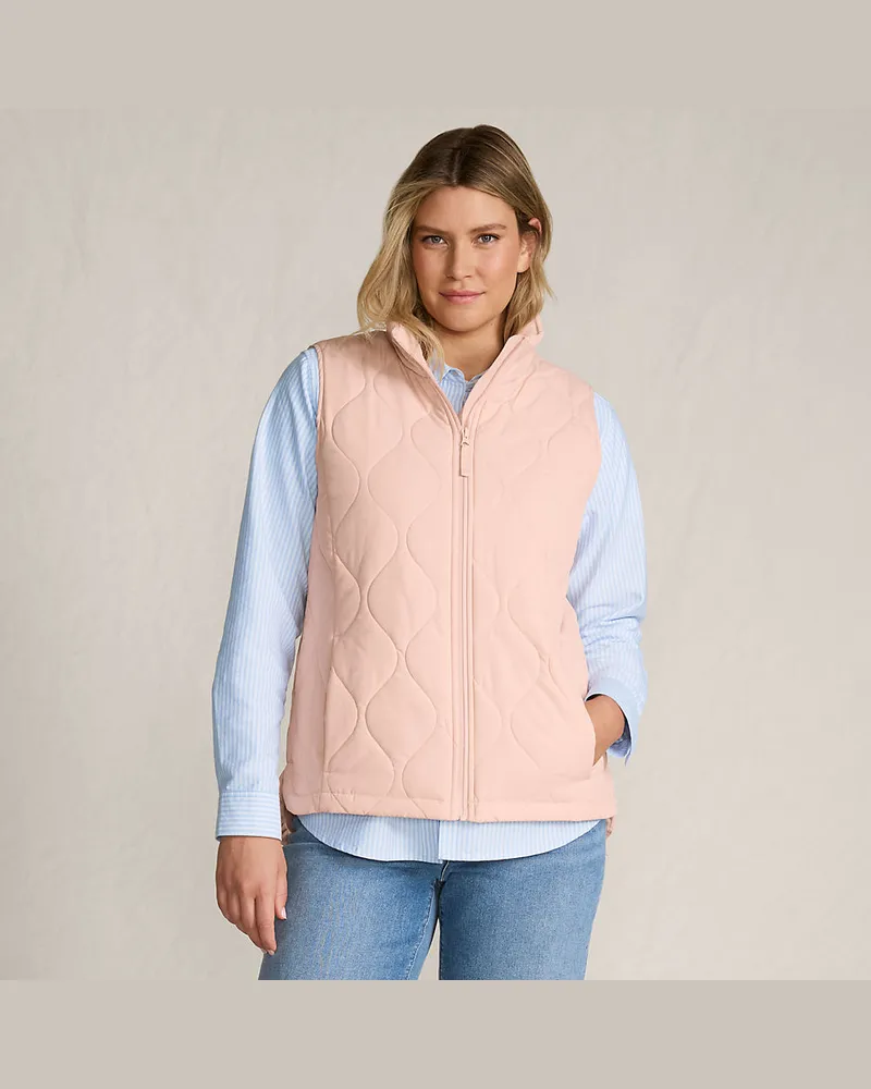 Lands' End Isolierte Steppweste FeatherFree, Damen, Größe petite, Pink, Polyester, by Pink