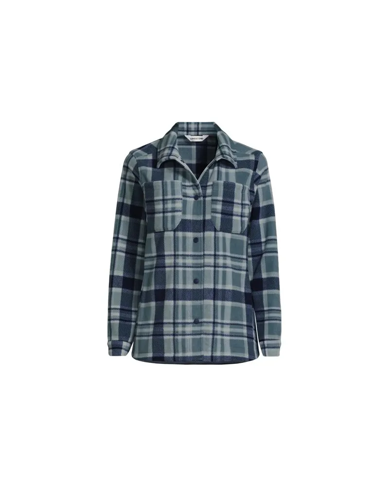Lands' End Anyweather™ Fleece-Hemdjacke, Damen, Größe:40-42 regular, Blau, Polyester, by Blau