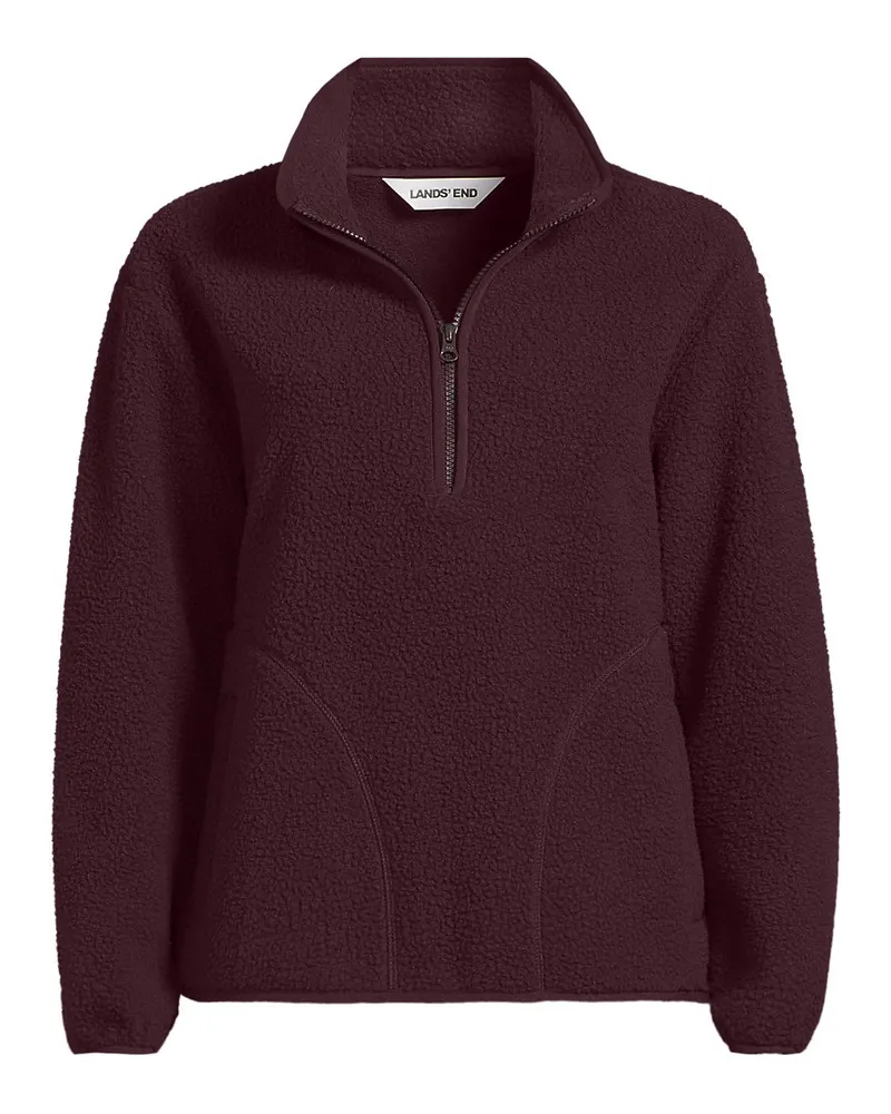 Lands' End Teddy-Pullover mit Reißverschluss, Damen, Größe petite, Rot, Polyester, by Rot