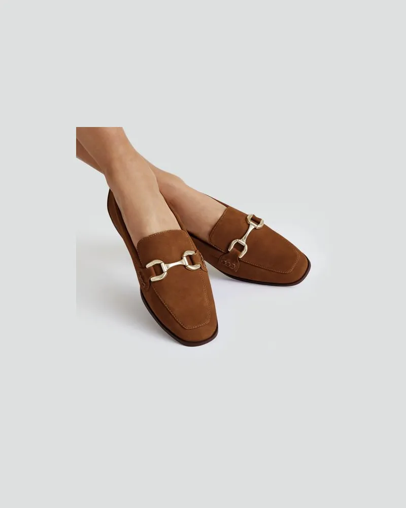 Lands' End Loafer mit Schnalle, Damen, Größe regular, Beige, by Beige