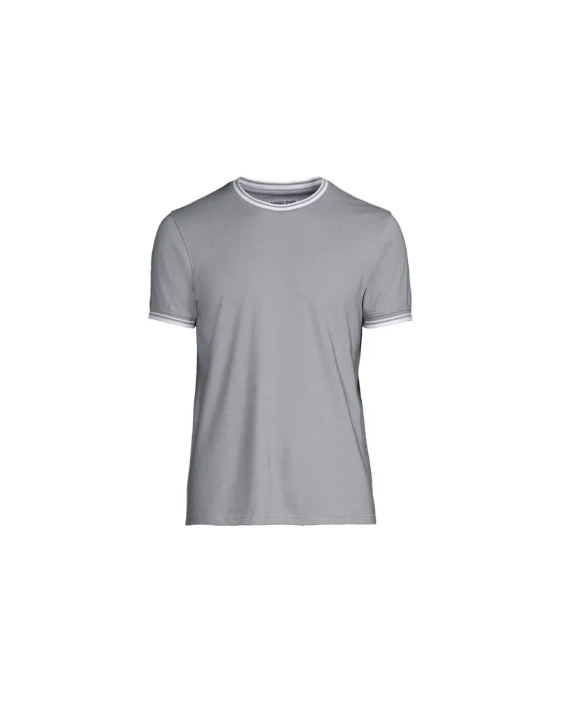 Lands' End Piqué-T-Shirt mit kühlendem Effekt, Classic Fit, Herren, Größe:56-58 regular, Grau, Baumwoll-Mischung/Polyester-Mischung, by Grau
