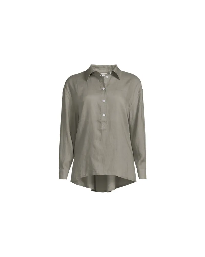 Lands' End Premium Reinleinen-Schlupfbluse, Damen, Größe regular, Grün, Leinen, by Grün