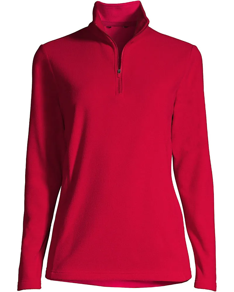 Lands' End Anyweather Fleece-Pullover mit Reißverschluss, Damen, Größe plus, Rot, Polyester, by Rot