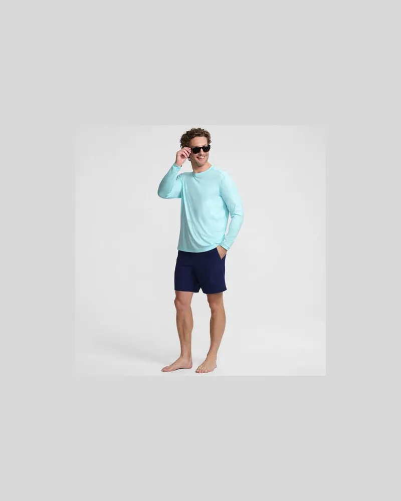 Lands' End Langarm-Badeshirt, Herren, Größe regular, Blau, by Blau