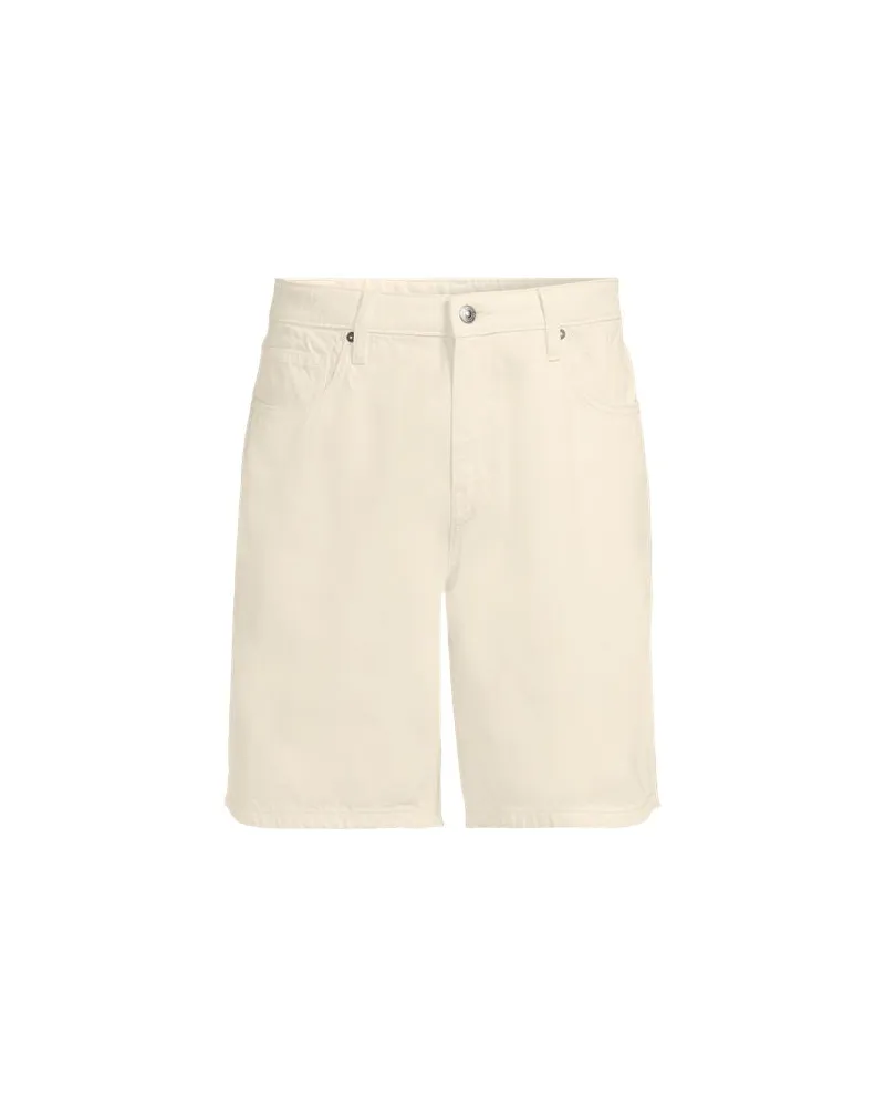 Lands' End Soft Comfort Jeans-Shorts im Leinenmix, Herren, Größe regular, Weiß, by Weiß
