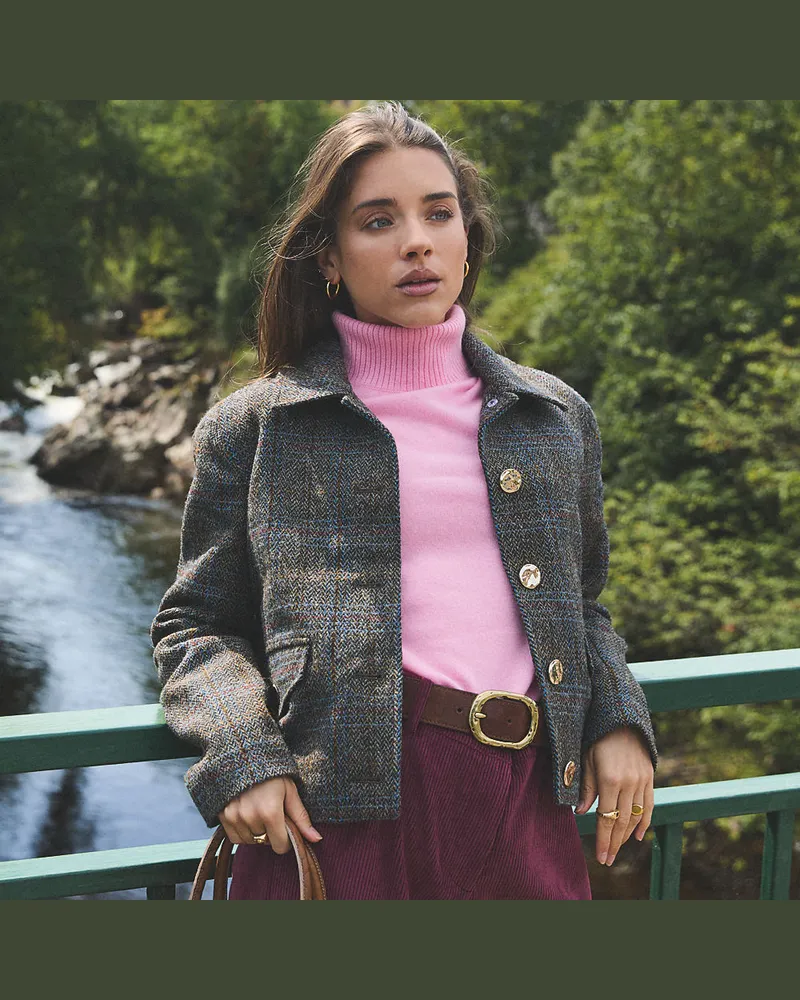 Lands' End Harris Tweed Jacke, Herren, Größe regular, Braun, Wolle, by Braun