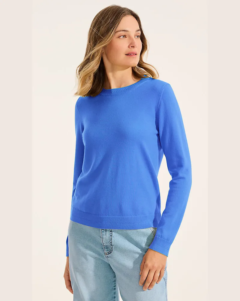 Lands' End Merino-Pullover, Damen, Größe petite, Blau, Wolle, by Blau