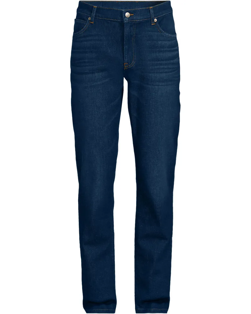 Lands' End Stretch-Denim Jeans Straight Fit, Herren, Größe regular, Blau, Baumwolle/Baumwoll-Mischung, by Blau