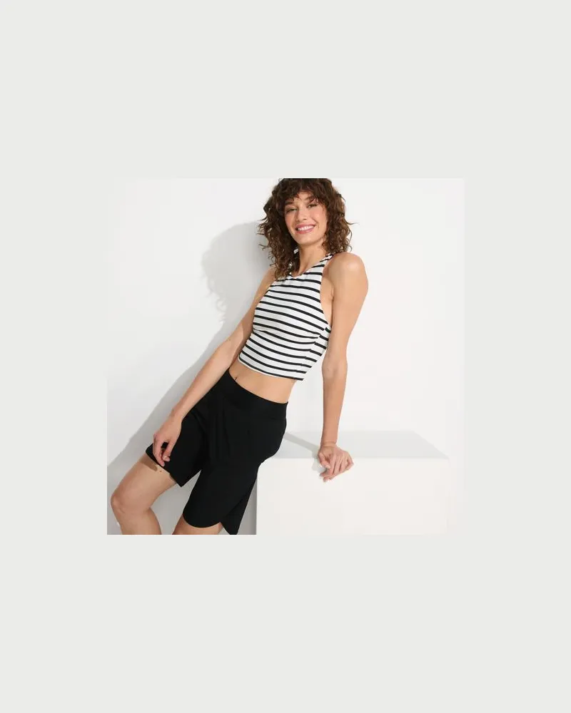 Lands' End Badeshorts 23 cm, Damen, Größe regular, Schwarz, Polyester-Mischung, by Schwarz
