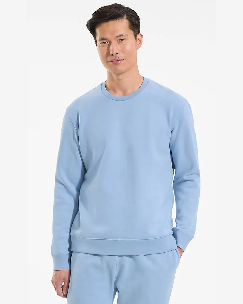 Lands' End Rundhals-Sweatshirt SERIOUS SWEATS, Herren, Größe regular, Blau, Baumwoll-Mischung/Polyester-Mischung, by Blau