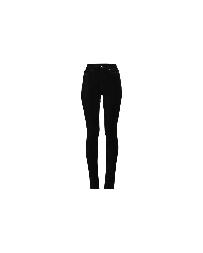 Lands' End Slim Fit Samthose High Waist, Damen, Größe plus, Schwarz, Baumwoll-Mischung, by Schwarz
