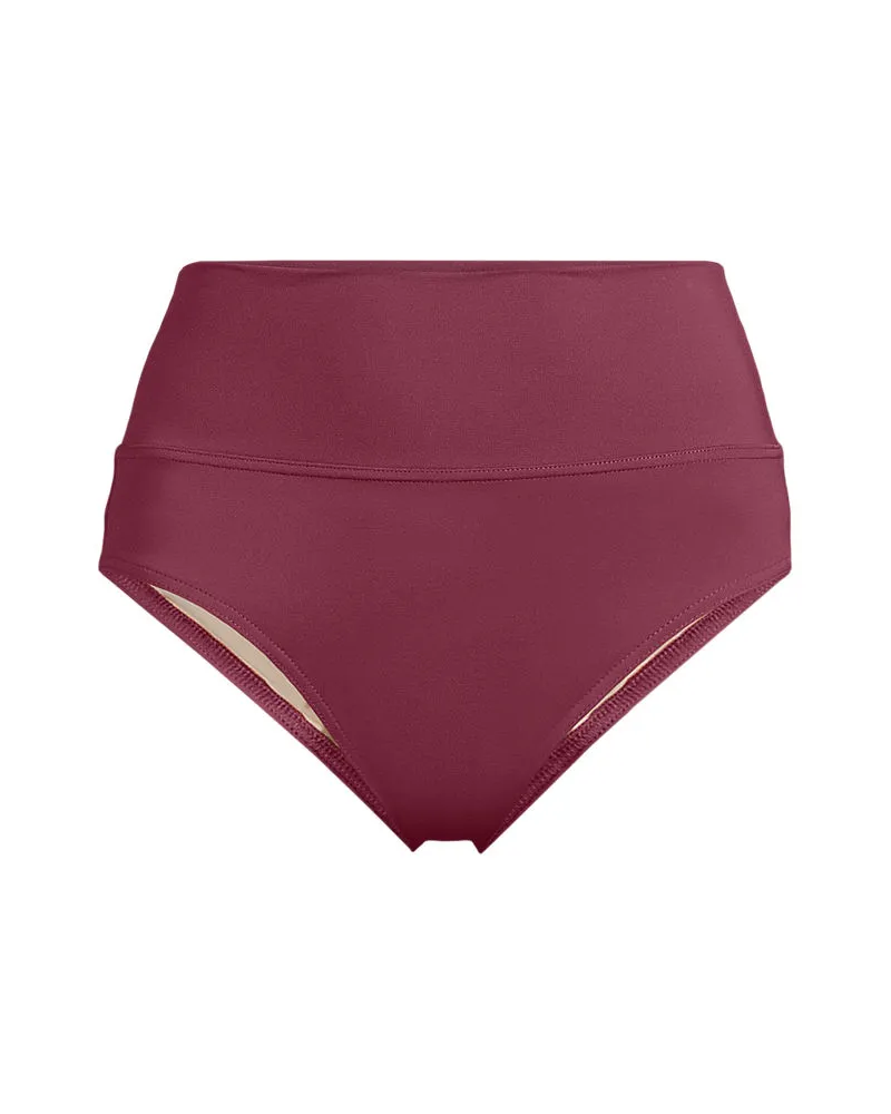 Lands' End Bikinihose zum Umschlagen, High Waist,, Damen, Größe plus, Rot, Elasthan/Nylon-Mischung, by Rot