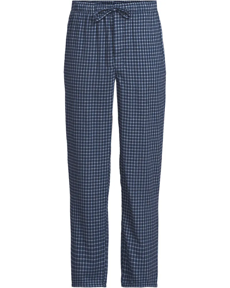 Lands' End Flanell-Pyjamahose, Herren, Größe regular, Blau, Baumwolle, by Blau