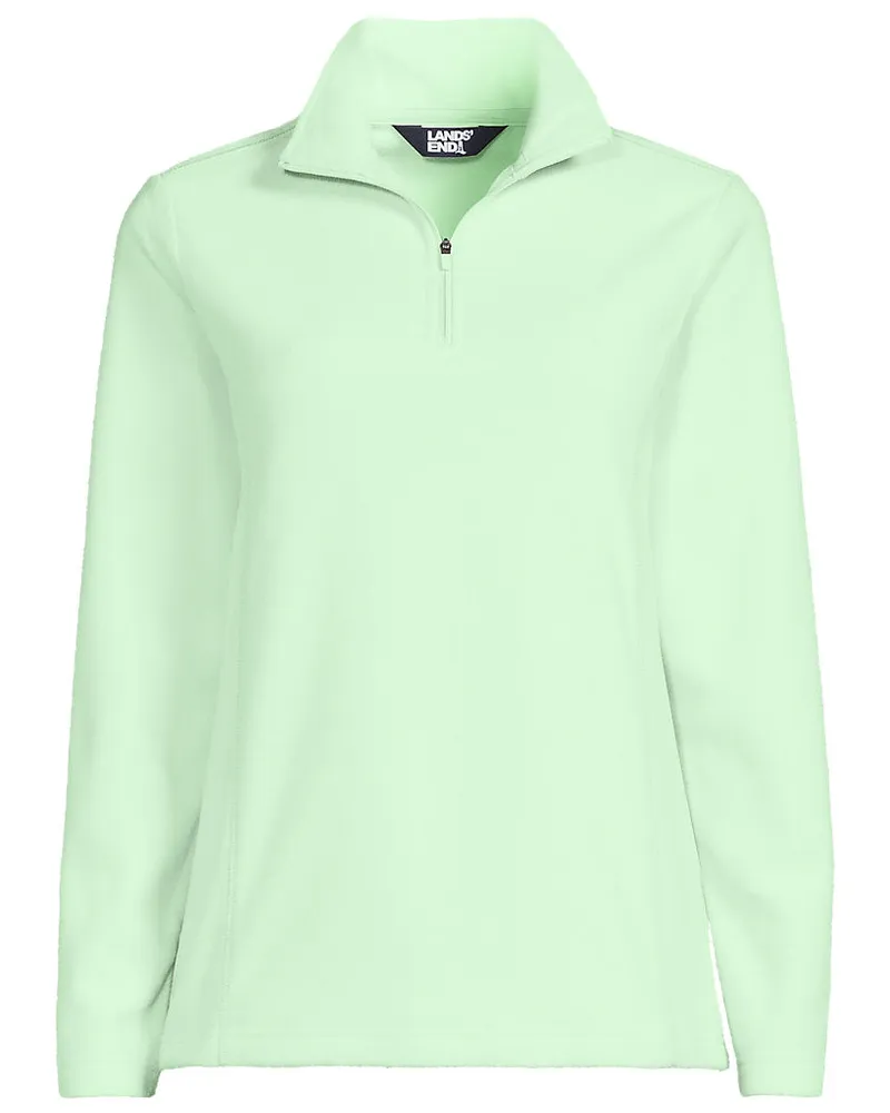 Lands' End Anyweather Fleece-Pullover mit Reißverschluss, Damen, Größe regular, Grün, Polyester, by Grün