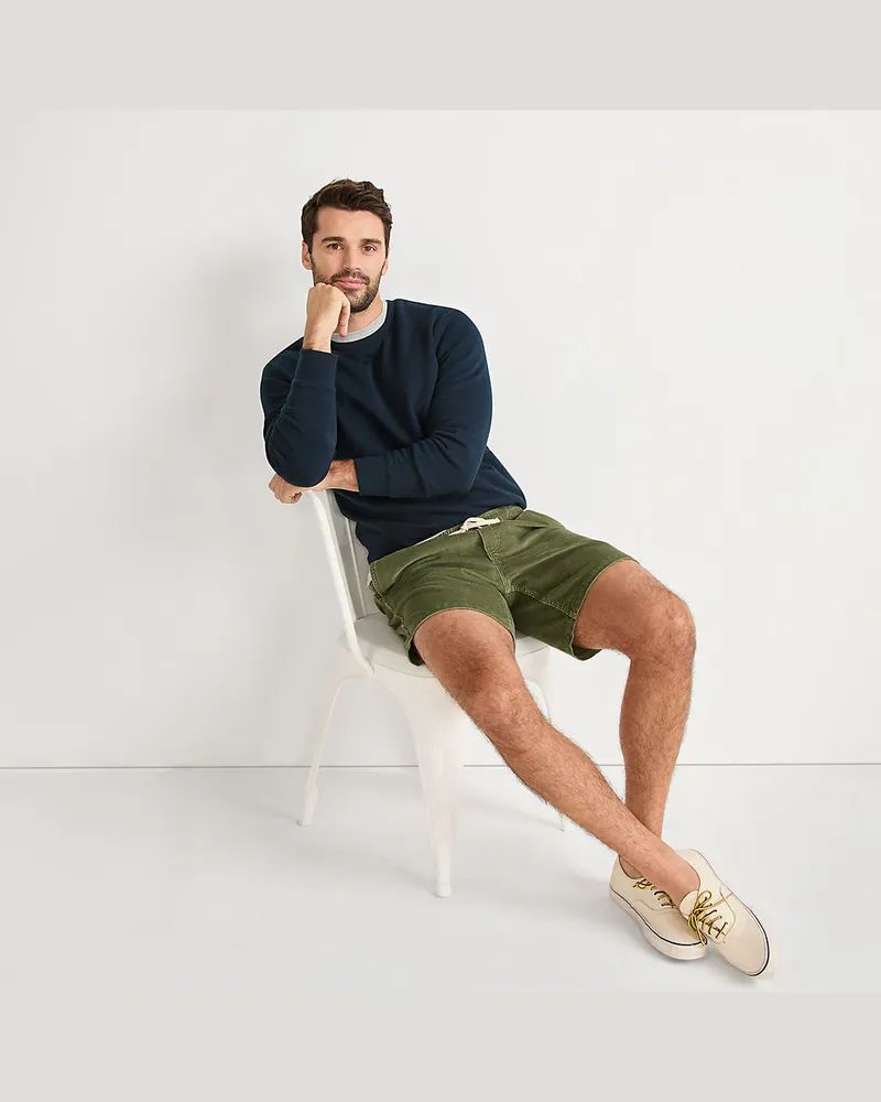 Lands' End Rundhals-Sweatshirt SERIOUS SWEATS, Herren, Größe tall, Blau, Baumwoll-Mischung/Polyester-Mischung, by Blau