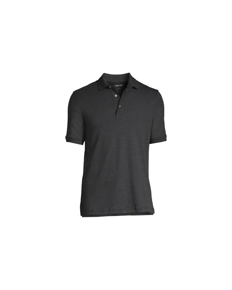 Lands' End Supima Kurzarm-Polo, Classic Fit, Herren, Größe:60 tall, Schwarz, Baumwolle, by Schwarz
