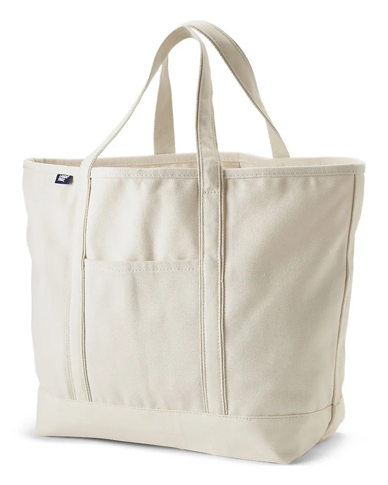 Lands' End Extragroße offene Canvas-Tasche, Damen, Größe:null regular, Weiß, Baumwolle, by Weiß