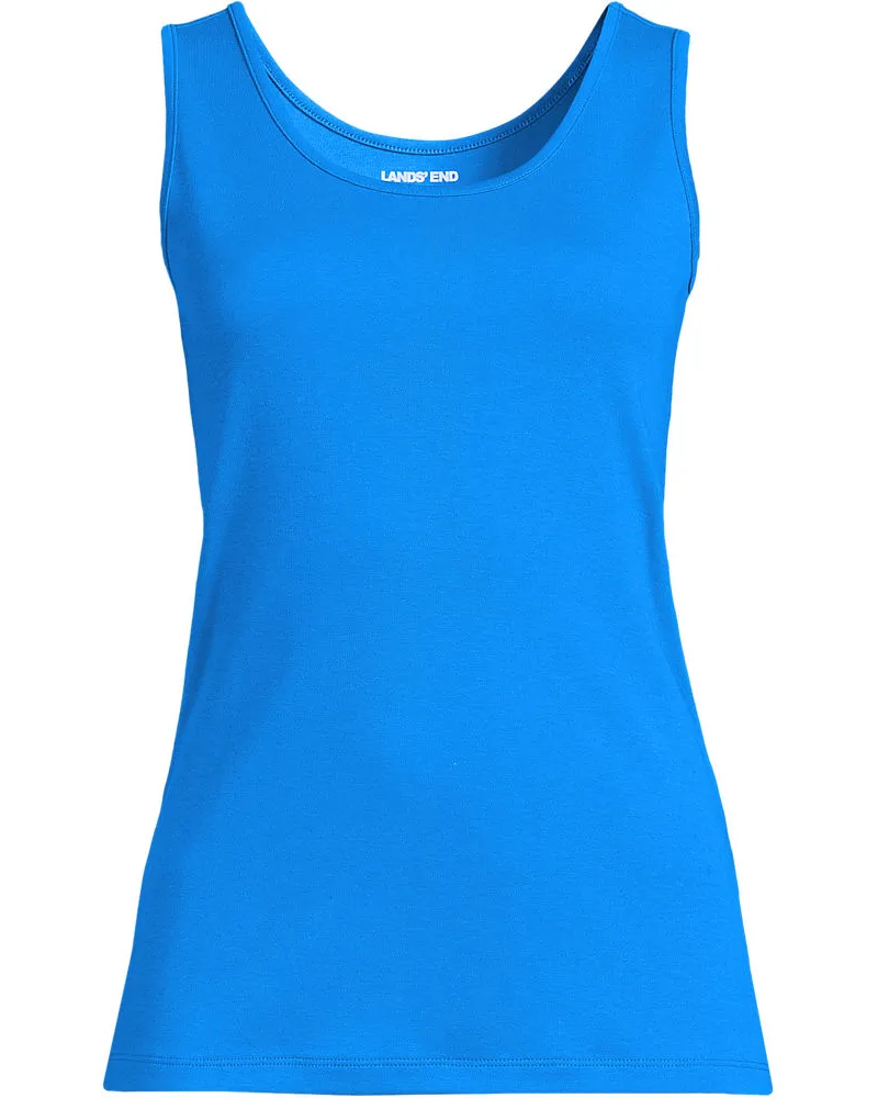 Lands' End Baumwoll-Top, Damen, Größe plus, Blau, Baumwolle, by Blau
