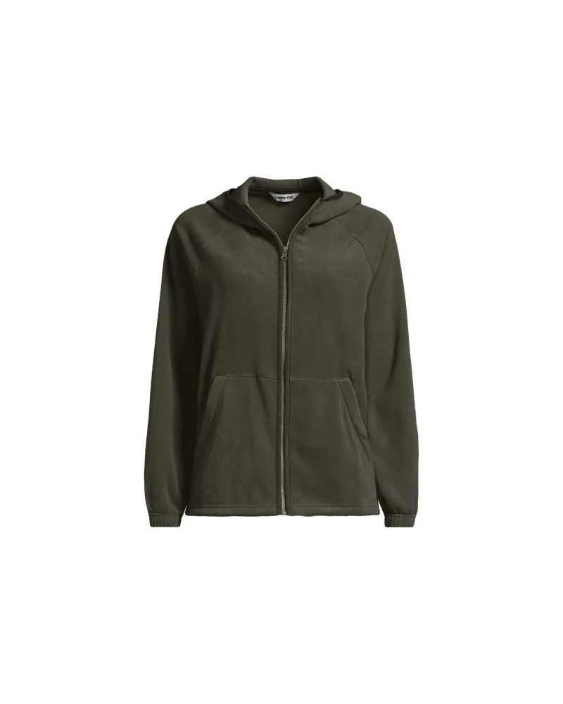 Lands' End Anyweather Fleece-Jacke mit Kapuze, Damen, Größe plus, Grün, Polyester, by Grün