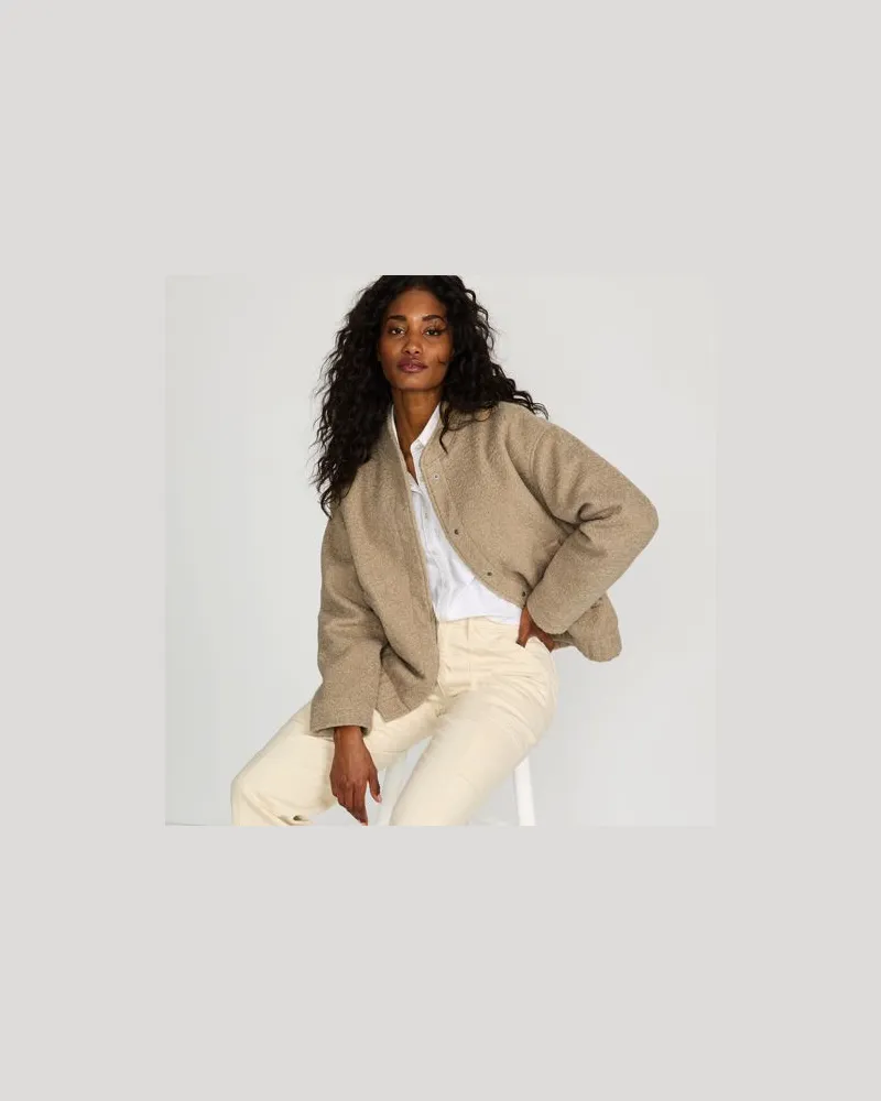 Lands' End Fleecejacke in Curly-Optik, Damen, Größe:32-34 regular, Beige, Polyester, by Beige