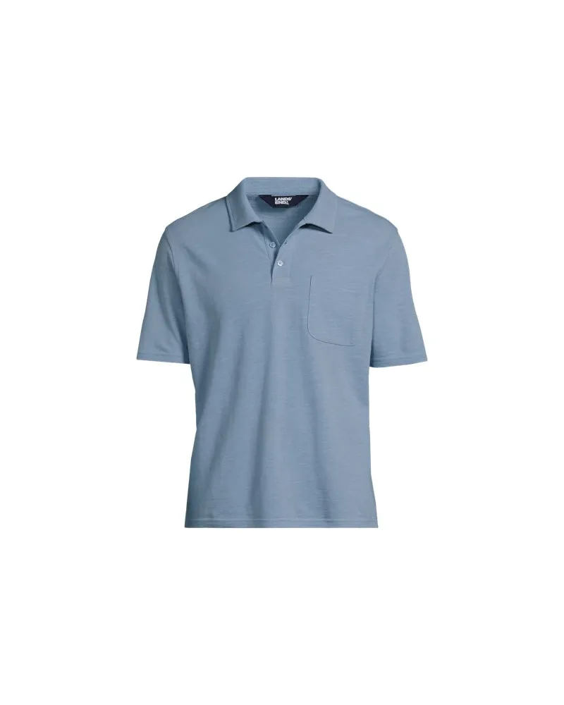 Lands' End Leinenmix-Poloshirt, Herren, Größe:60 regular, Blau, Leinen/Baumwoll-Mischung, by Blau