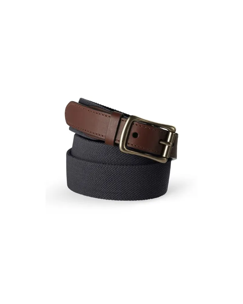 Lands' End Stretch-Gürtel, Herren, Größe regular, Schwarz, Leder/Metall/Gummi, by Schwarz