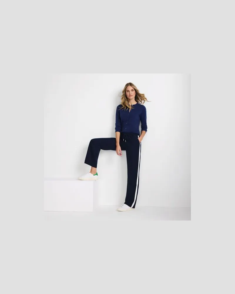 Lands' End Webhose mit seitlichem Streifen, Damen, Größe regular, Blau, Polyester/Polyester-Mischung, by Blau