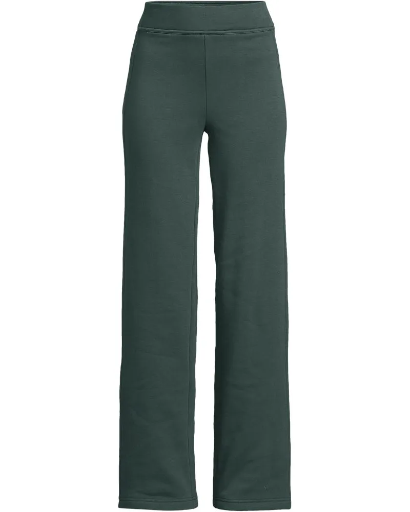 Lands' End Serious Sweats Straight Fit Thermohose, Damen, Größe plus, Grün, Baumwoll-Mischung/Polyester-Mischung, by Grün