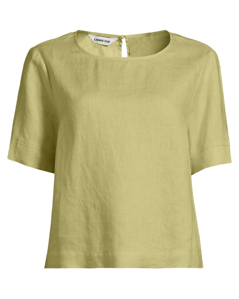 Lands' End Premium Reinleinen-Schlupfbluse, Damen, Größe regular, Grün, by Grün