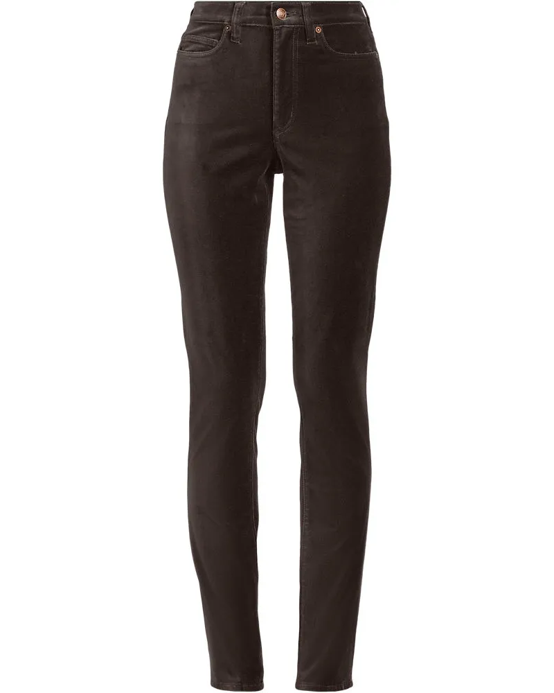 Lands' End Slim Fit Samthose High Waist, Damen, Größe:34 petite, Braun, Baumwoll-Mischung, by Braun
