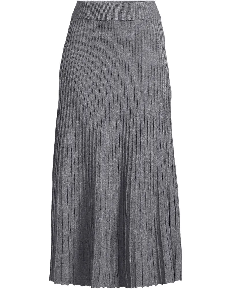 Lands' End Maxirock Silk Touch, Damen, Größe petite, Grau, by Grau