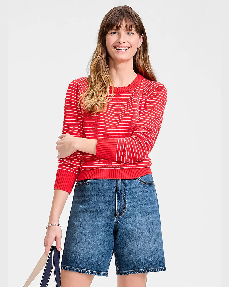 Lands' End Soft Denim Mid Waist Jeansshorts 18 cm, Damen, Größe regular, Blau, Baumwoll-Mischung, by Blau