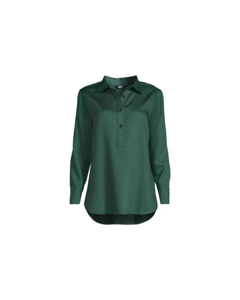 Lands' End Schlupfbluse aus TENCEL, Damen, Größe:44-46 petite, Grün, Kunstseide/Lyocell (Viskose), by Grün