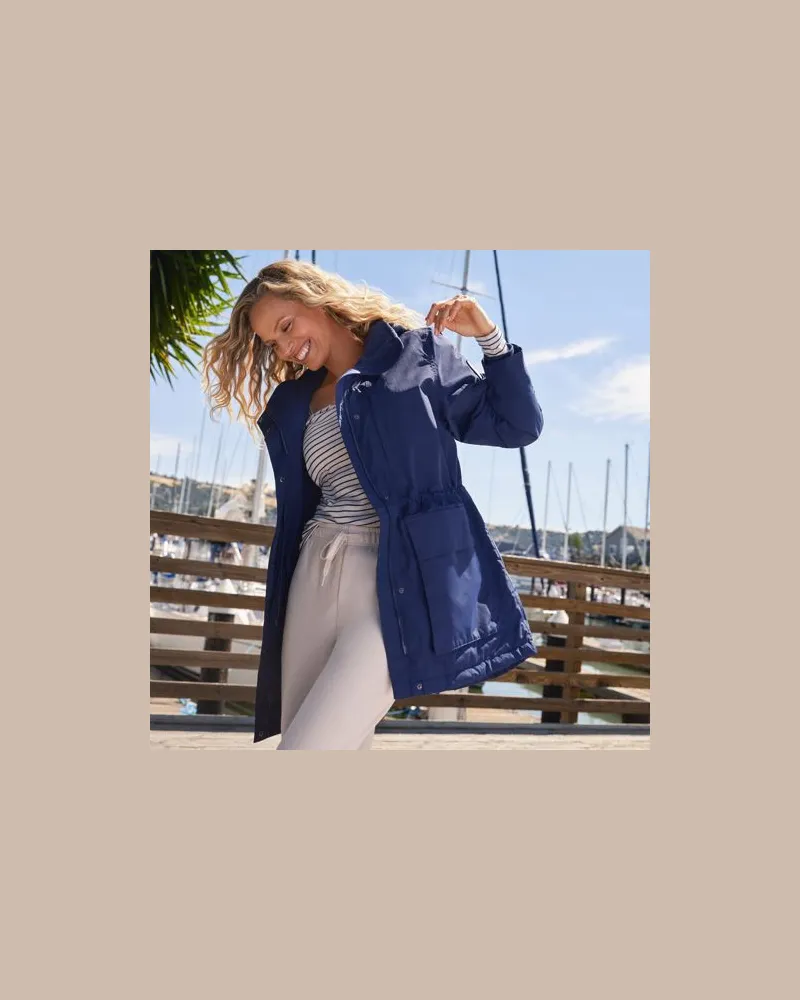 Lands' End Wasserdichter Parka SQUALL, Damen, Größe:32-34 petite, Blau, Nylon, by Blau