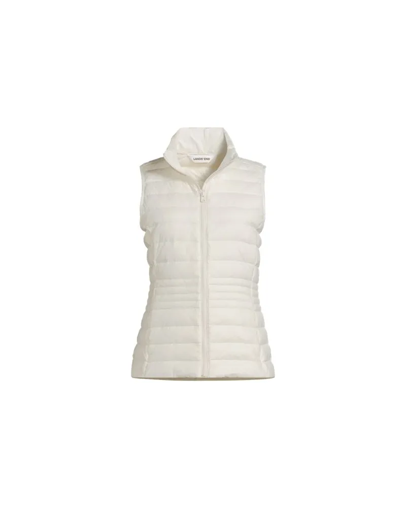 Lands' End Daunenweste WANDERWEIGHT Verstaubar Ultraleicht, Damen, Größe plus, Weiß, Nylon, by Weiß