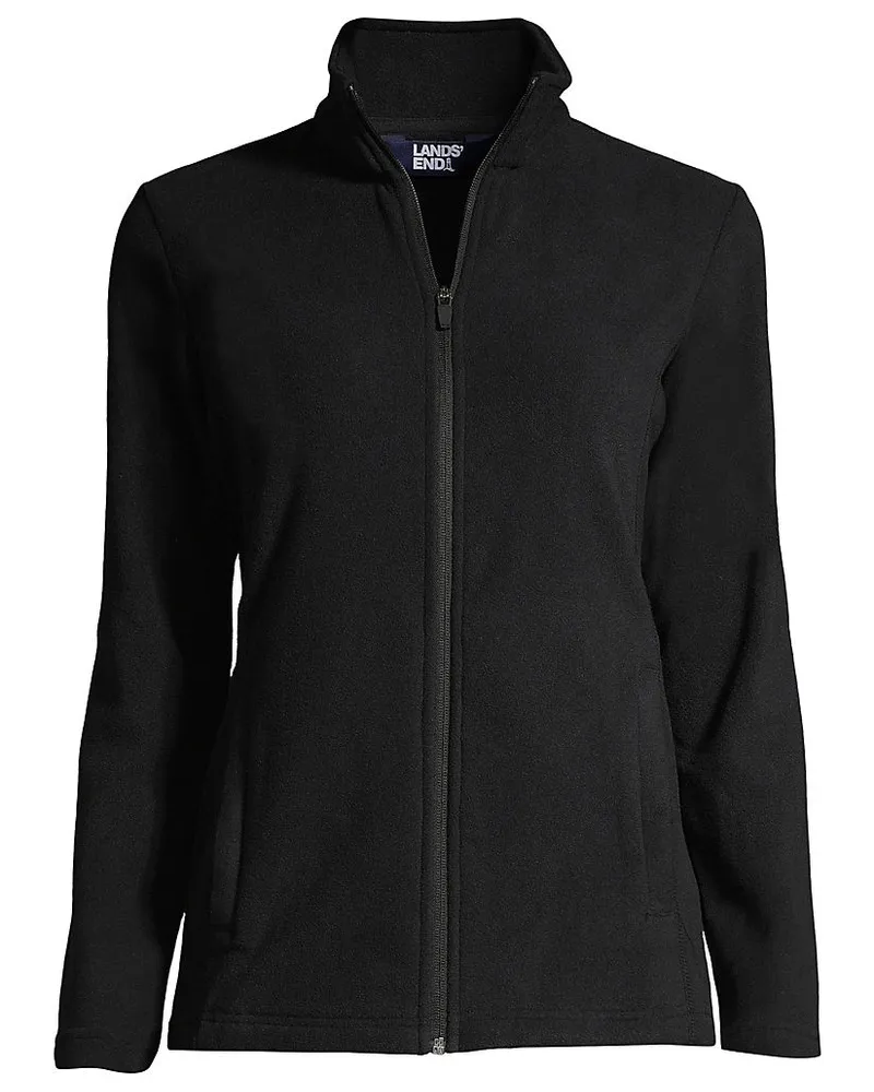 Lands' End Anyweather Fleece-Jacke, Damen, Größe plus, Schwarz, Polyester, by Schwarz