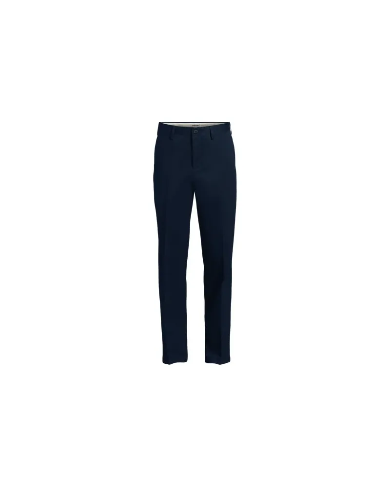 Lands' End Bügelleichte Chinohose ohne Bundfalten, Classic Fit, Herren, Größe regular, Blau, by Blau
