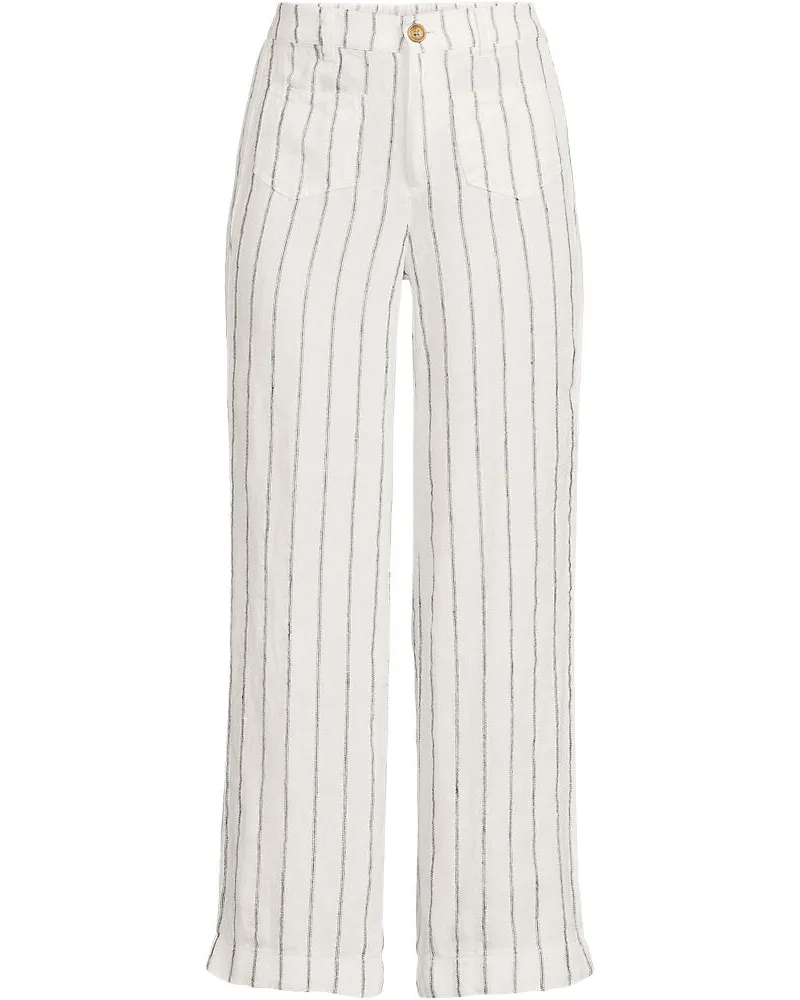 Lands' End 7/8-Hose aus Leinen, Damen, Größe regular, Weiß, by Weiß
