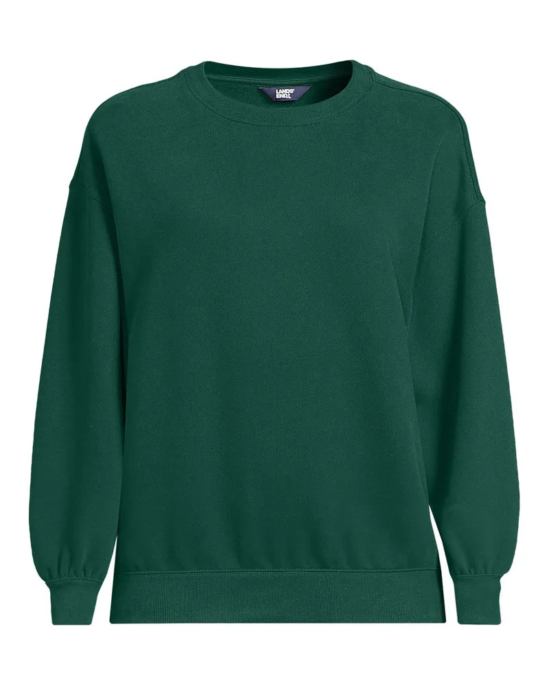 Lands' End Sweatshirt SERIOUS SWEATS, Damen, Größe plus, Grün, Elasthan/Baumwoll-Mischung/Polyester-Mischung, by Grün