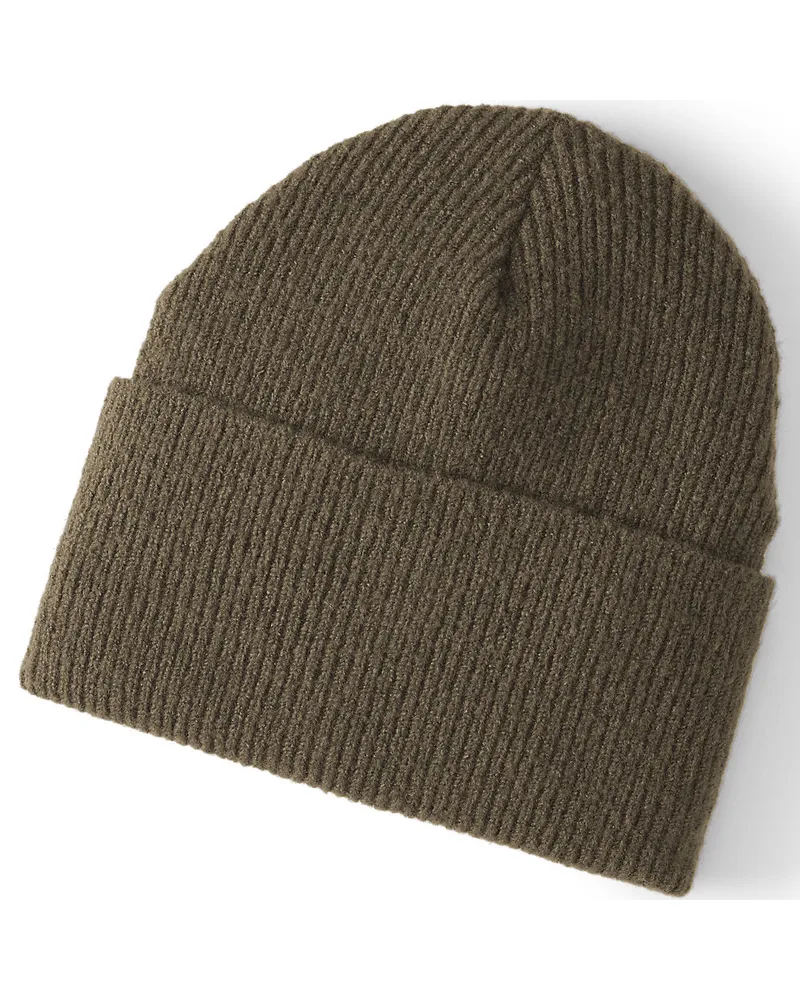 Lands' End CashTouch Mütze, Herren, Größe regular, Grün, Elasthan/Polyacryl/Nylon-Mischung, by Grün