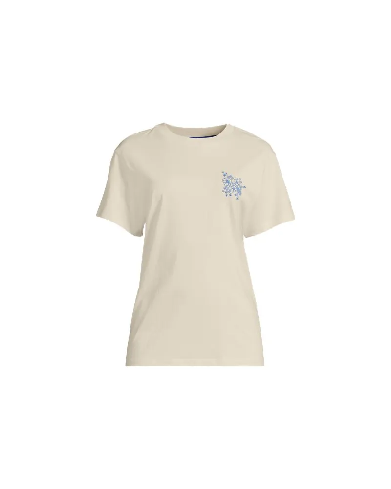 Lands' End Grafik-Shirt, Damen, Größe plus, Weiß, Baumwolle, by Weiß