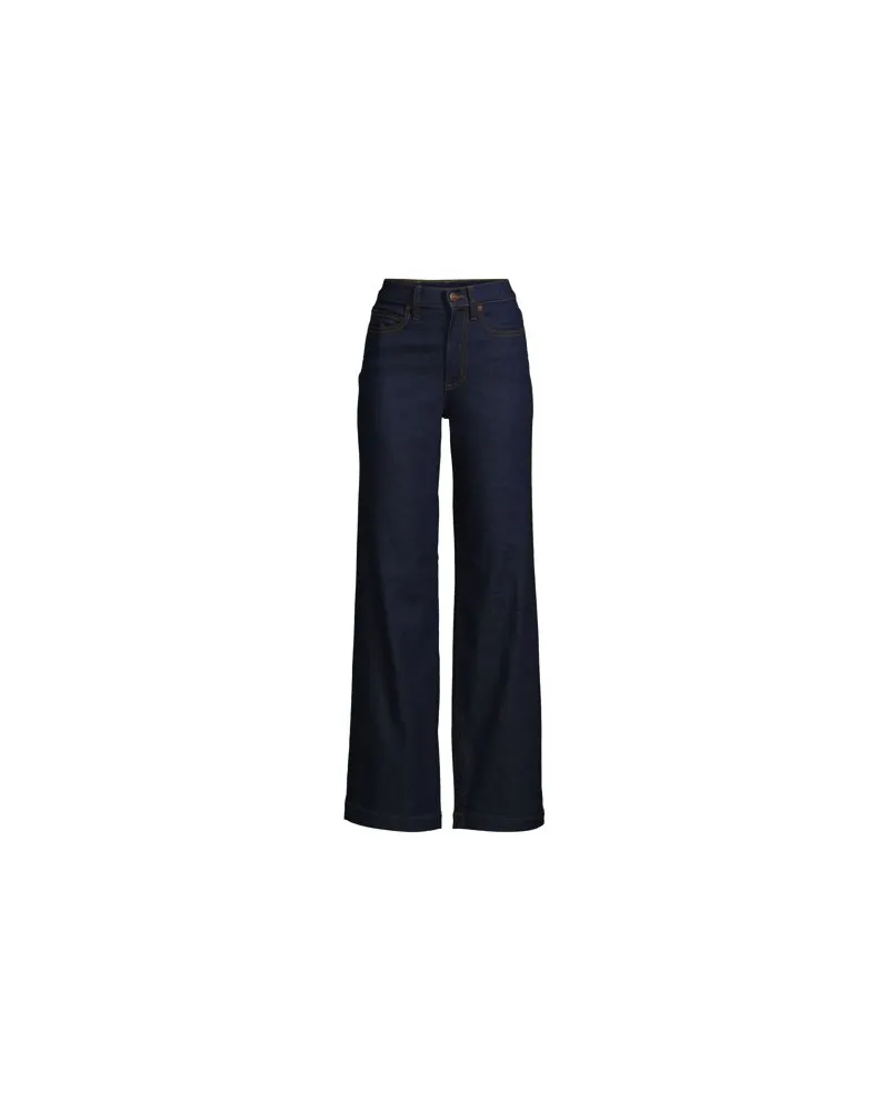 Lands' End Recover Jeans High Waist mit weitem Bein, Damen, Größe plus, Blau, by Blau