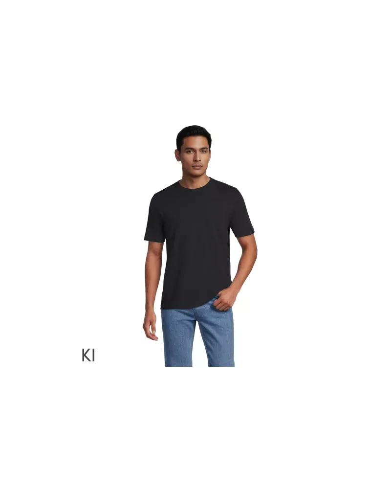 Lands' End Super-T Kurzarm-Shirt, Classic Fit, Herren, Größe tall, Schwarz, Baumwolle, by Schwarz