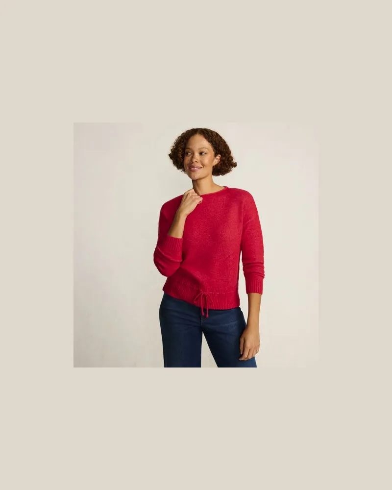 Lands' End Wool Touch Pullover mit Bändchenzug-Saum, Damen, Größe:32-34 petite, Rot, Wolle/Polyester/Viskose, by Rot