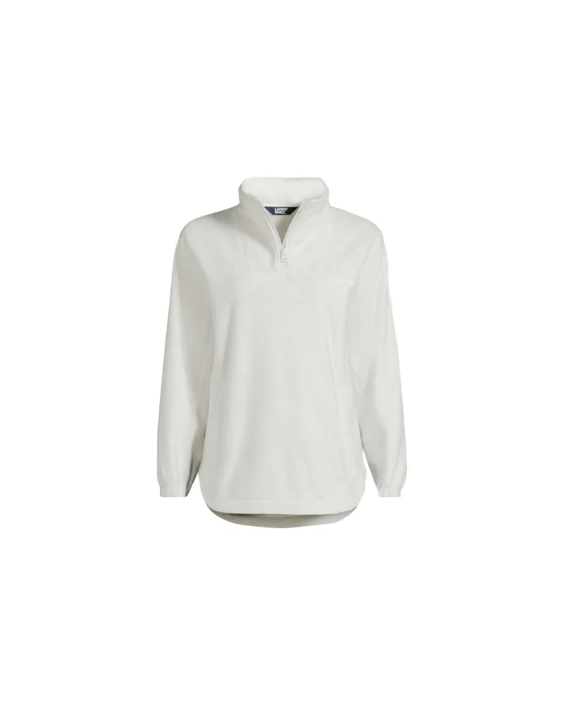 Lands' End Luxe Fleece-Pullover, Damen, Größe regular, Grau, Polyester, by Grau