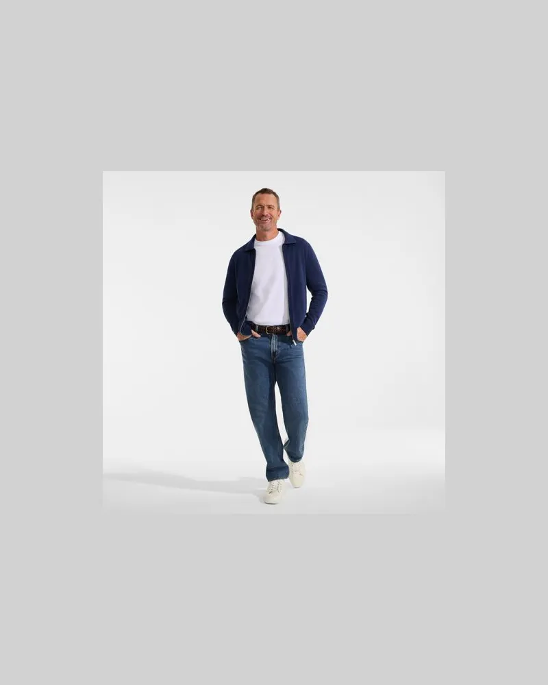 Lands' End Cardigan aus Baumwolle/Seidenmix, Herren, Größe:60 regular, Blau, by Blau