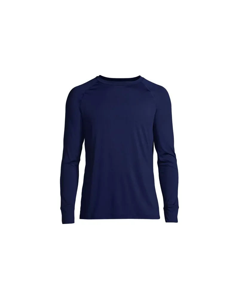 Lands' End Thermaskin Rundhals-Shirt mit Stretch, Herren, Größe:56-58 regular, Blau, Elasthan/Polyester-Mischung, by Blau