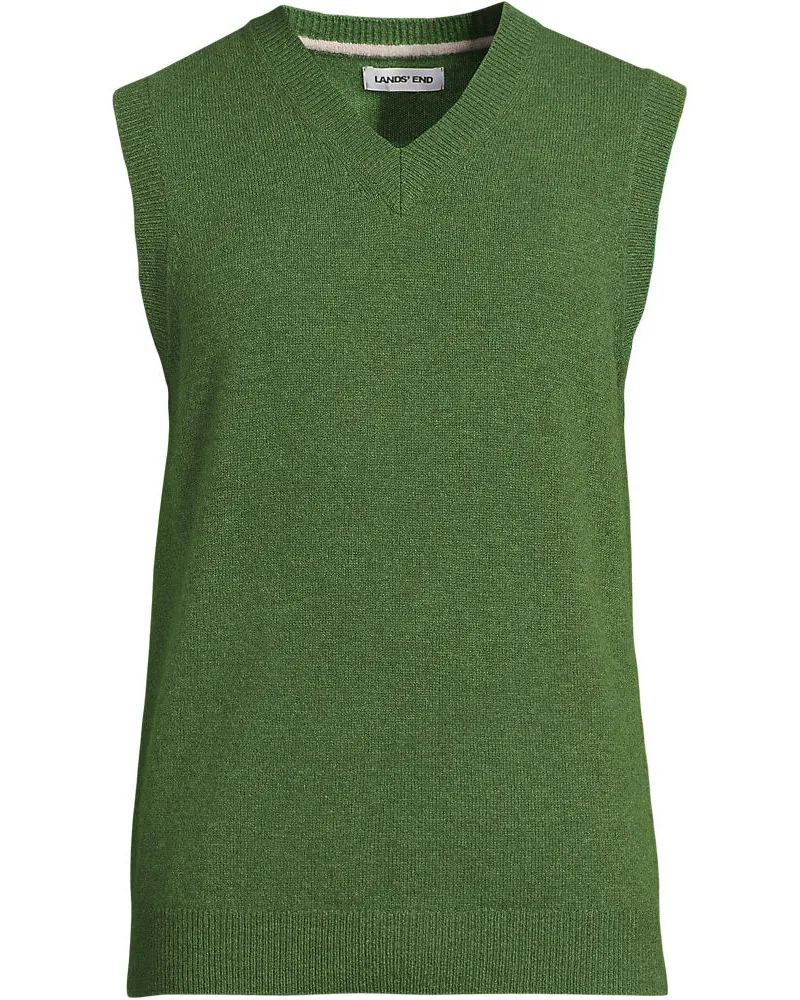 Lands' End Pullunder aus Lambswool, Herren, Größe regular, Grün, Wolle, by Grün