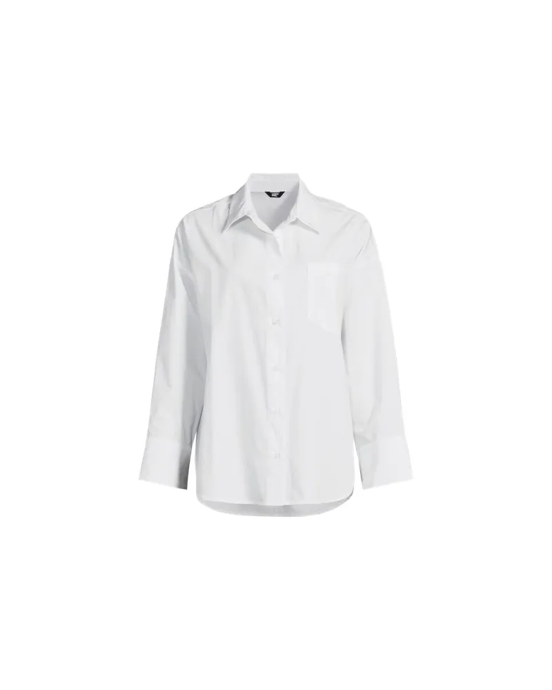 Lands' End Langarm-Hemdbluse, Damen, Größe:40-42 regular, Weiß, Baumwolle/Polyester-Mischung, by Weiß
