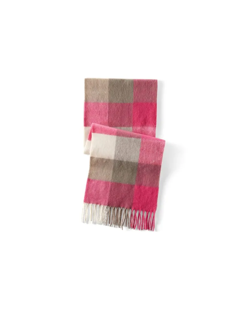 Lands' End Karierter Schal, Damen, Größe:null regular, Pink, Polyester, by Pink